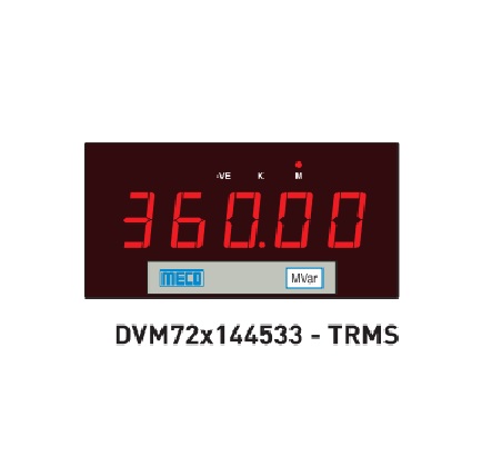 5 Digit 3 Phase 2 Element 3Wire VAR Meter (with Built-in Transducer) â€“TRMS DVM72X144533(72X144mm) Range: 50.8V - 96.2V AC (Max.) (PH - N)With Auxiliary Power 85-265V AC-DC