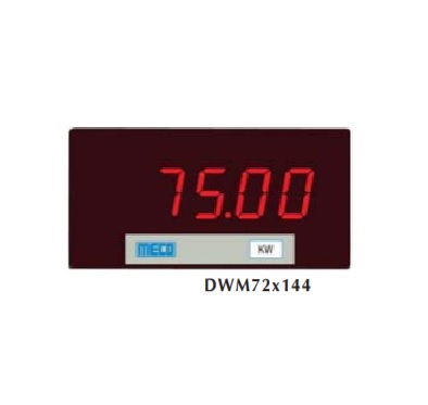 4Â½ Digit 3 Phase 1 Element 2Wire Wattmeter TRMS DWM72X1444531 (72X144mm) Range: 1A -  5A, 110 - 440V (Any One Only) With Auxiliary Power Supply 110 - 230V AC