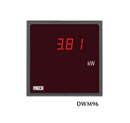 3Â½ Digit 1 Phase 1 Element 2Wire Wattmeter TRMS DWM963511 (96X96mm) Range: 1A -  5A, 110 - 440V (Any One Only) With Auxiliary Power Supply 110V AC