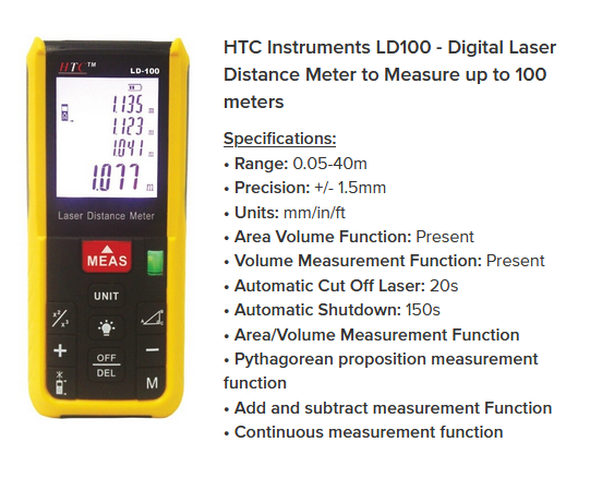 HTC LD-100 100M Laser Distance Meter