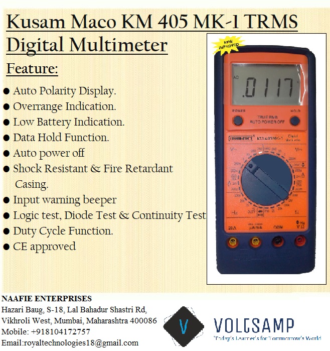 Kusam Meco KM 405 MK-1 TRMS Digital Multimeter