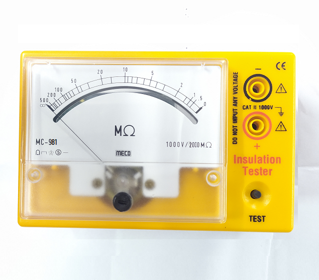 MECO MC981BA 1000V - 2000MÎ© Analog Insulation Tester with Battery Adaptor