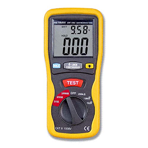 Metravi Instruments Metravi ERT-1502 Digital Earth Resistance Tester with Testing it and Cables