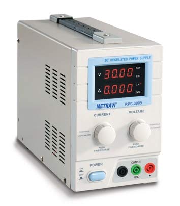 Metravi RPS-3005 DC Regulated Power Supply - Single Output with Backlit LCD of Variable 0-30V / 0-5A DC