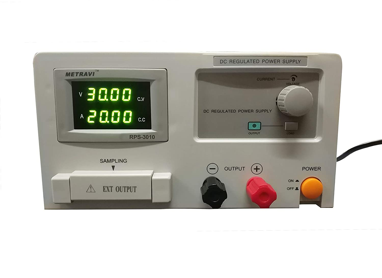 Metravi RPS-3010 DC Regulated Power Supply - Single Output with LED Display of Variable 0-30V / 0-10A DC