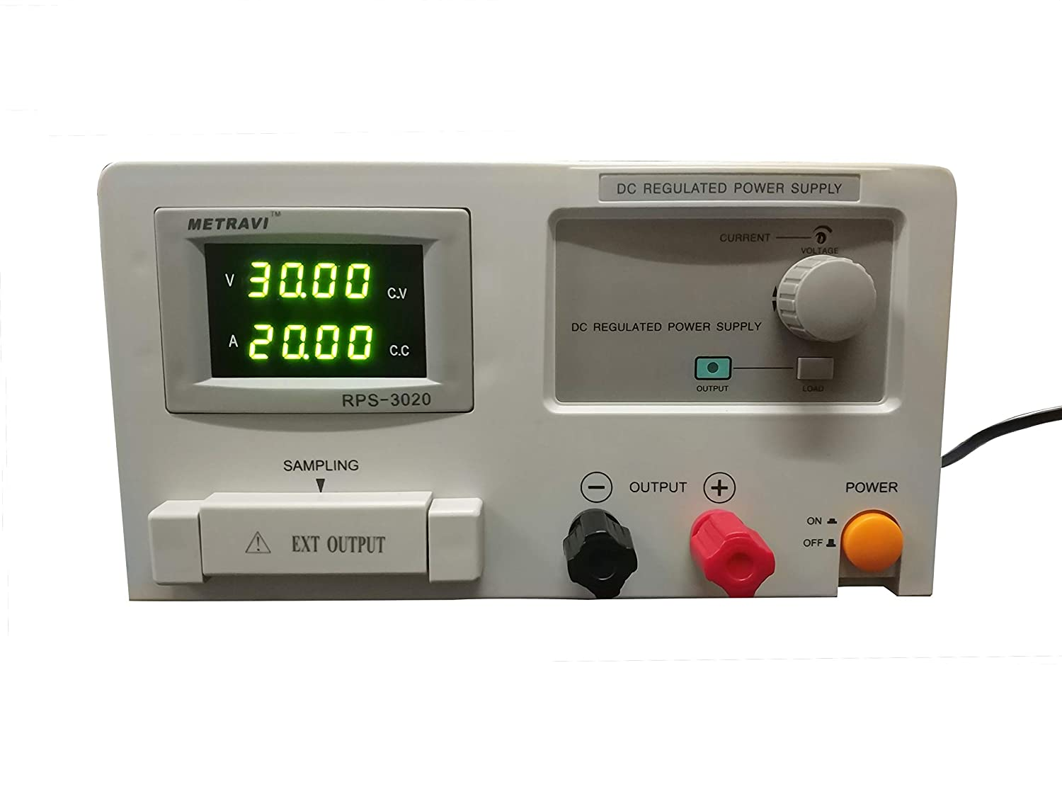 Metravi RPS-3020 DC Regulated Power Supply - Single Output with LED Display of Variable 0-30V / 0-20A DC