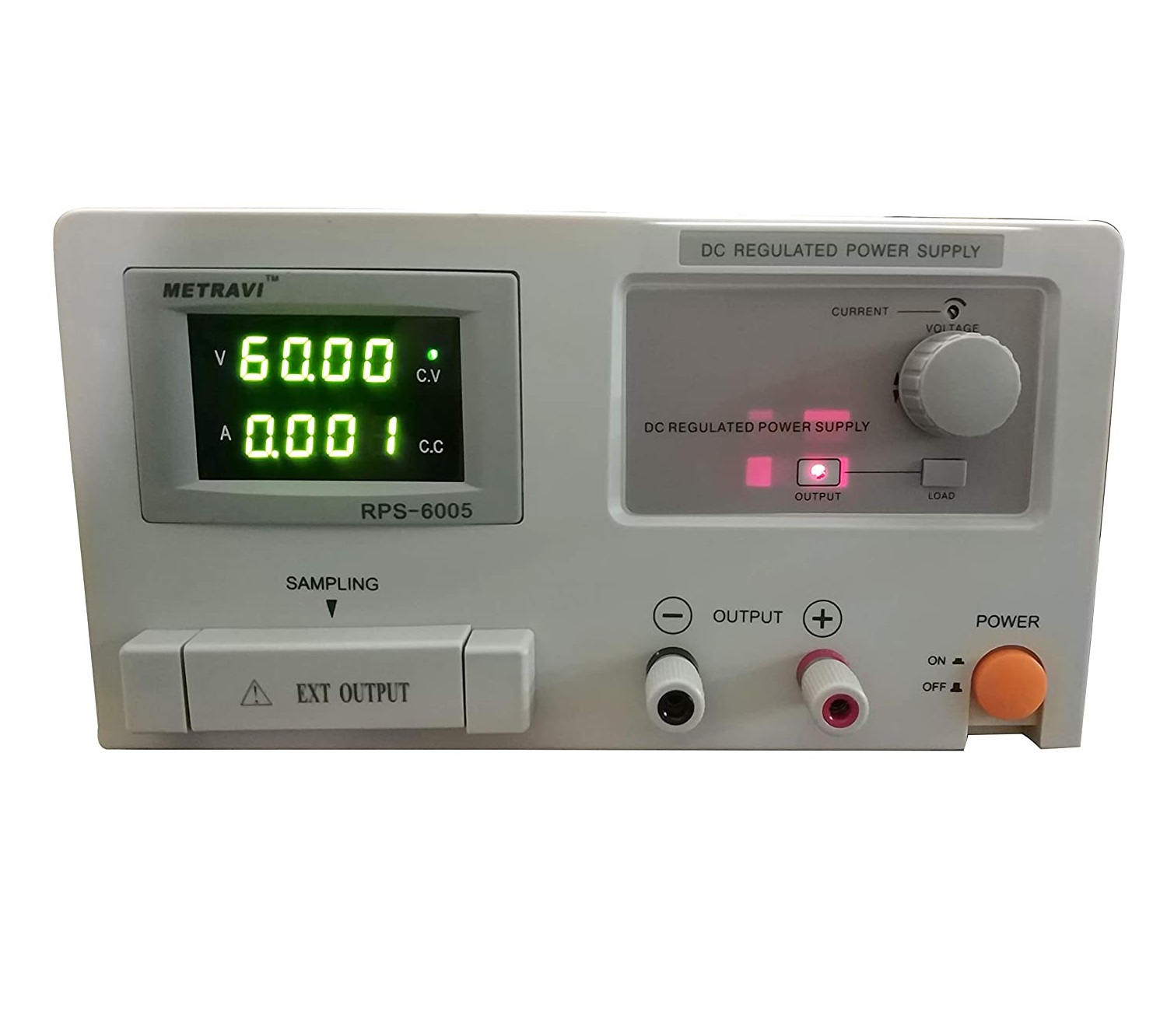 Metravi RPS-6005 DC Regulated Power Supply - Single Output with Backlit LCD Display of Variable 0-60V / 0-5A DC