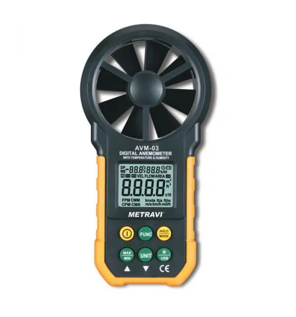 Metravi AVM-03 Thermo Anemometer with CFM CMM and USB PC Interface