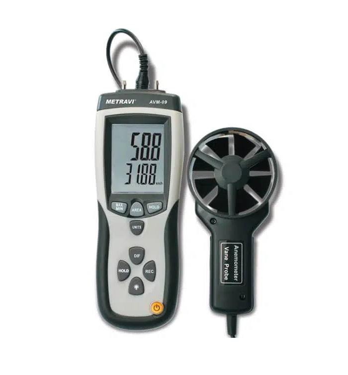 Metravi AVM-09 Thermo Anemometer with CFM CMM and built-in Manometer