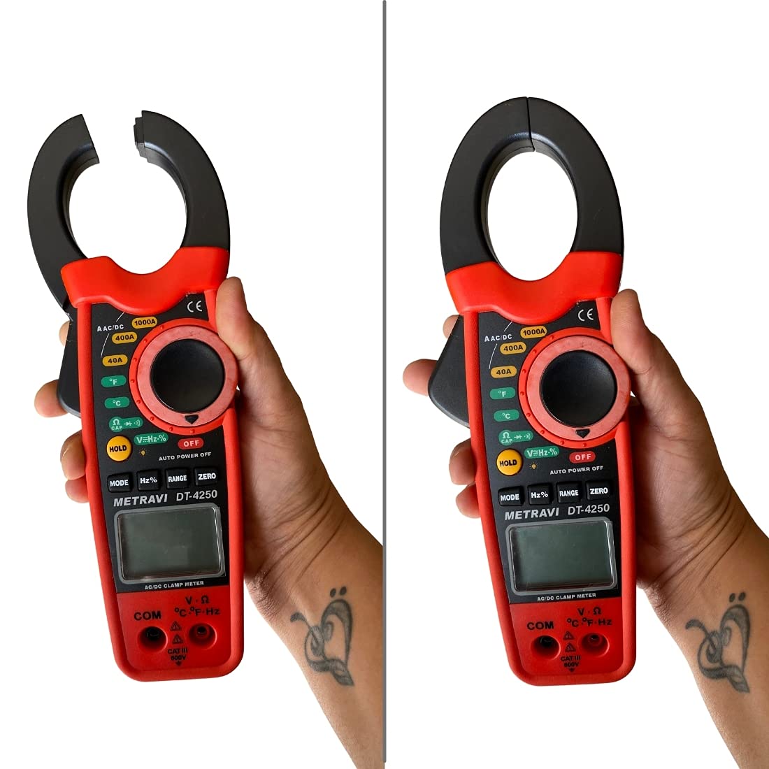 Metravi DT-4250 Digital AC/DC Clamp Meter with 30mm Jaw Size, for up to 1000A