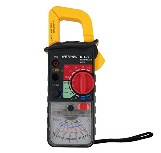 Metravi M-600 Analogue Clamp Meter with AC/DC Voltage, AC Current 600A