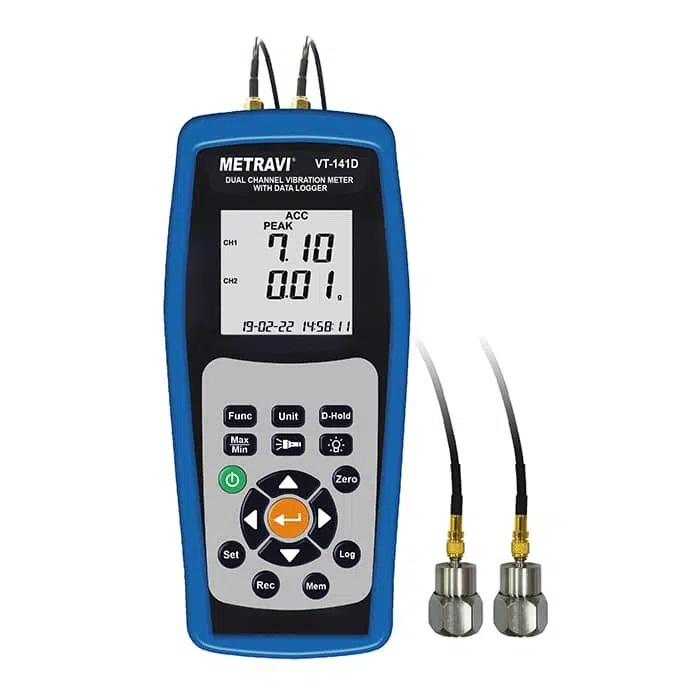 Metravi VT-141D Dual Channel Vibration Meter with Data Logger