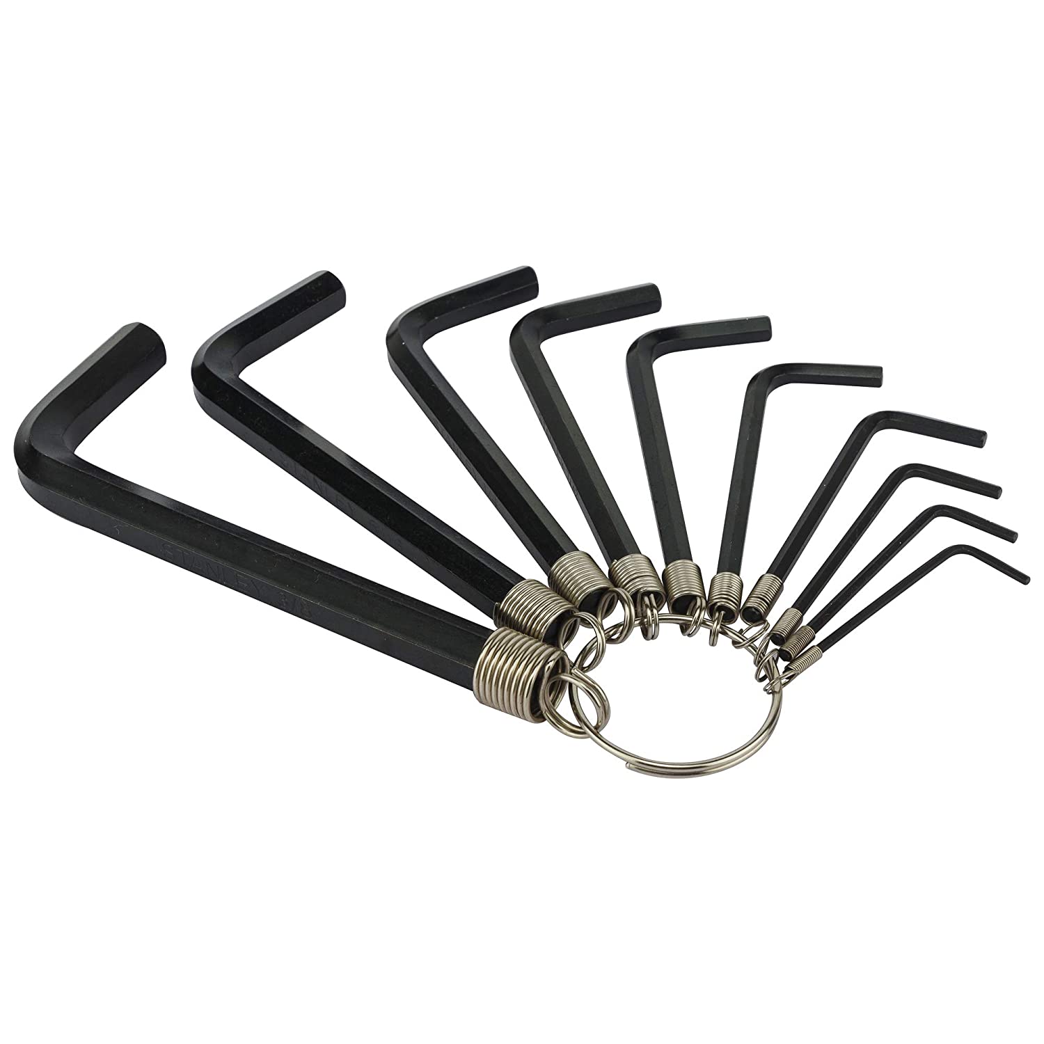 STANLEY 69-230 10-Piece Key Ring Imperial Allen Hex Key Set (Black)